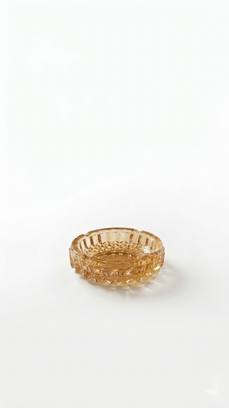 Amber Crystal Ashtray