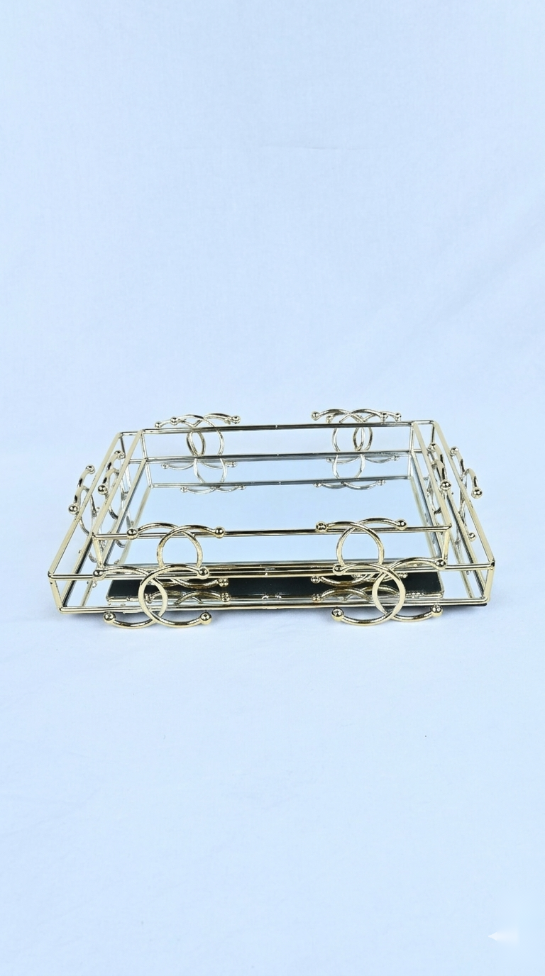 The Empress Mirrored Tray Set