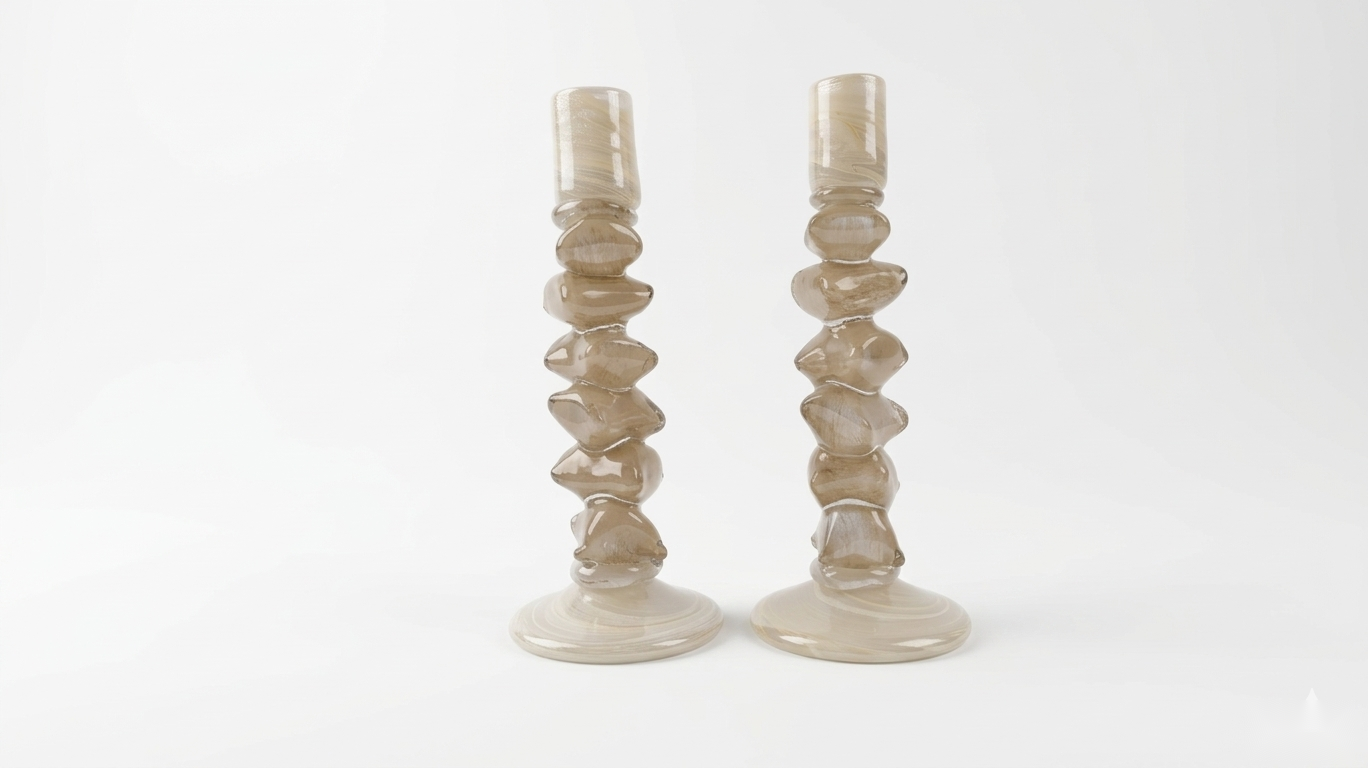 Aurelian Glass Candle Holder Set