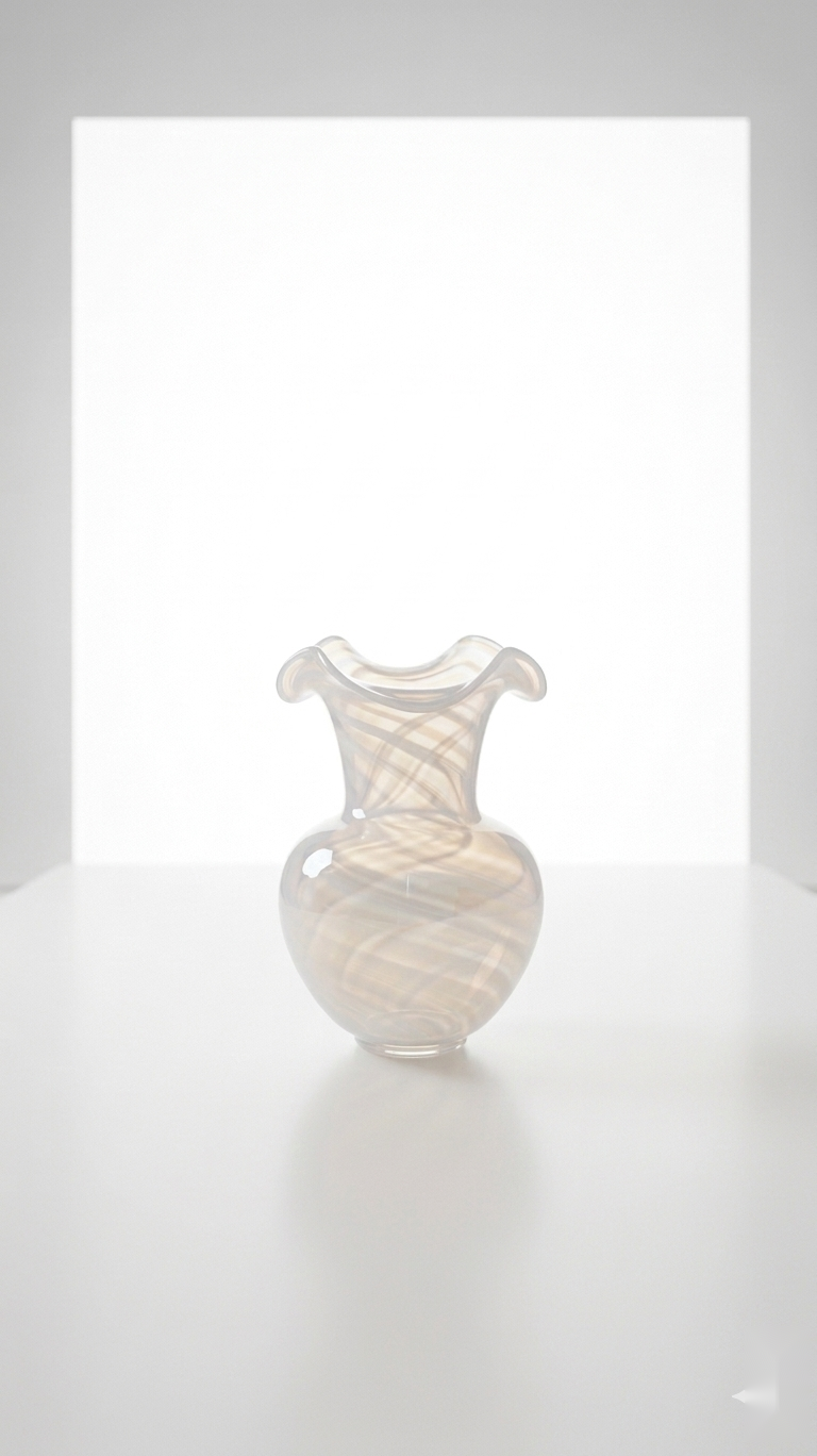 Opalescent Ribbed Petal Vase