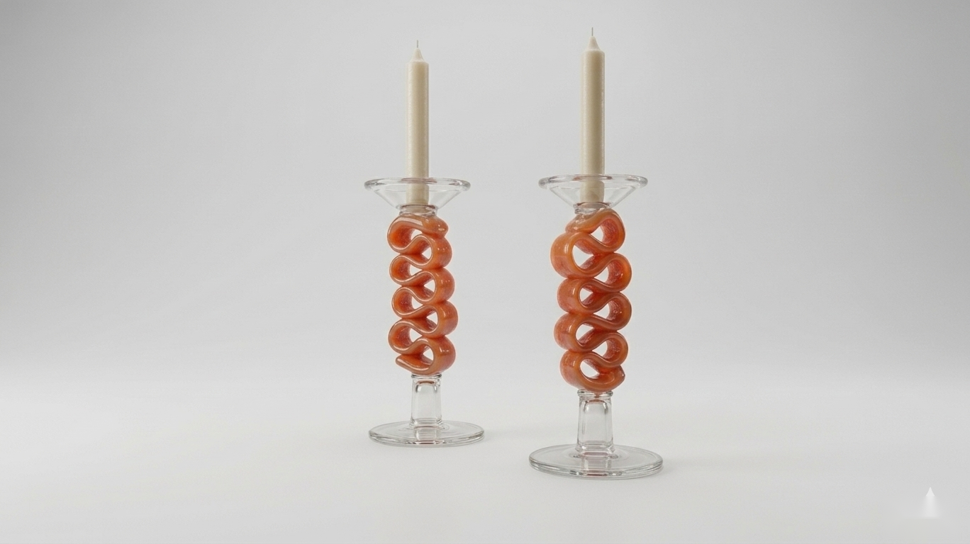 The Serpentine Glass Candle Holder Set