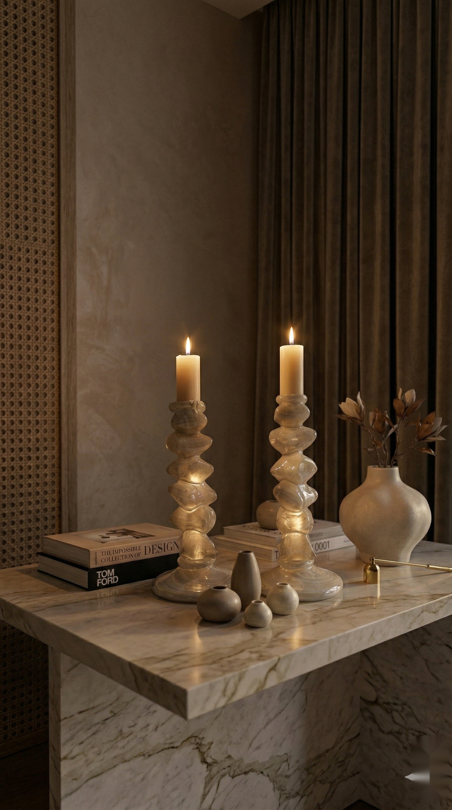 Aurelian Glass Candle Holder Set