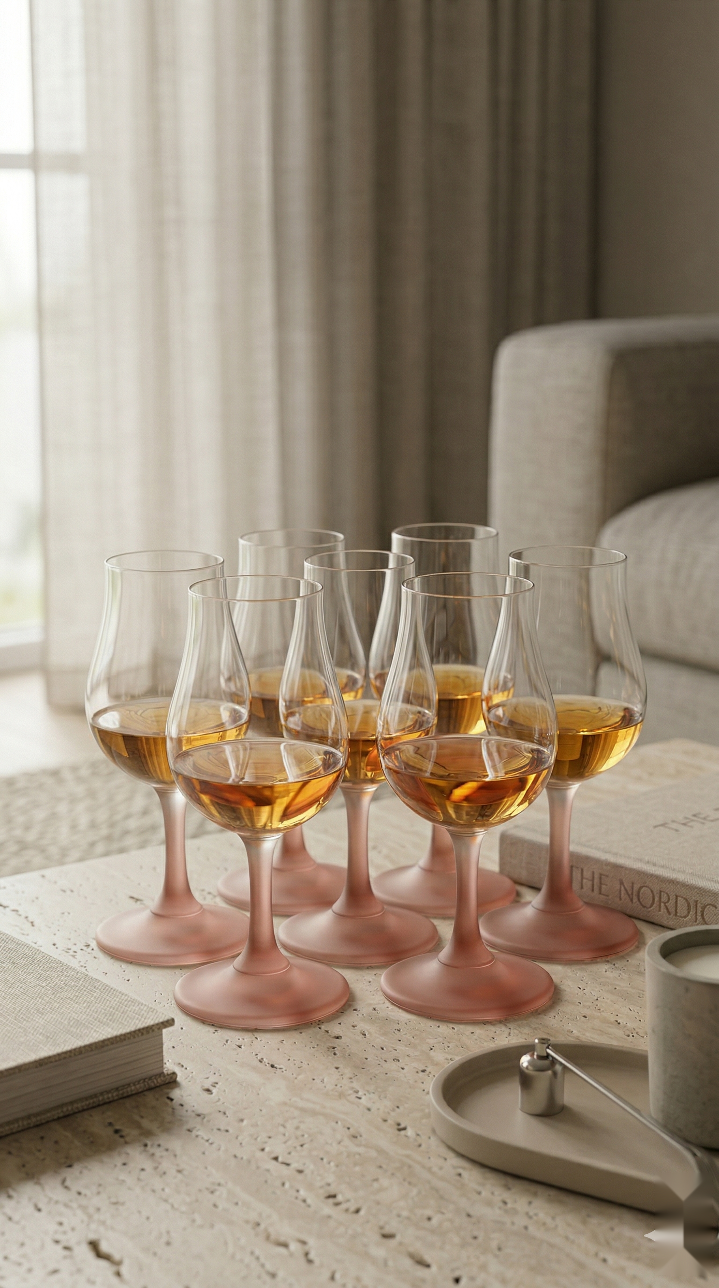 Pink Mist Cordial Glass Set