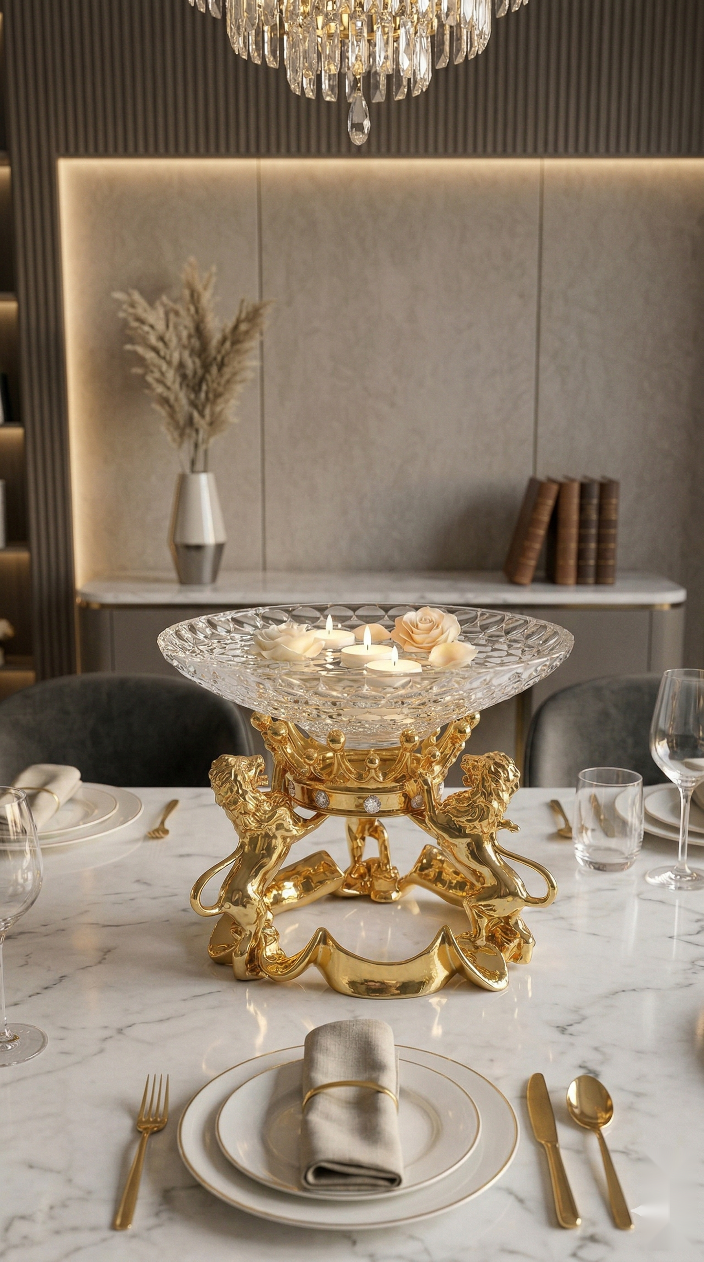 Majestic Lion Crystal Urli