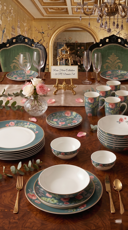 Green Flora Dinner Set (30 Pcs)
