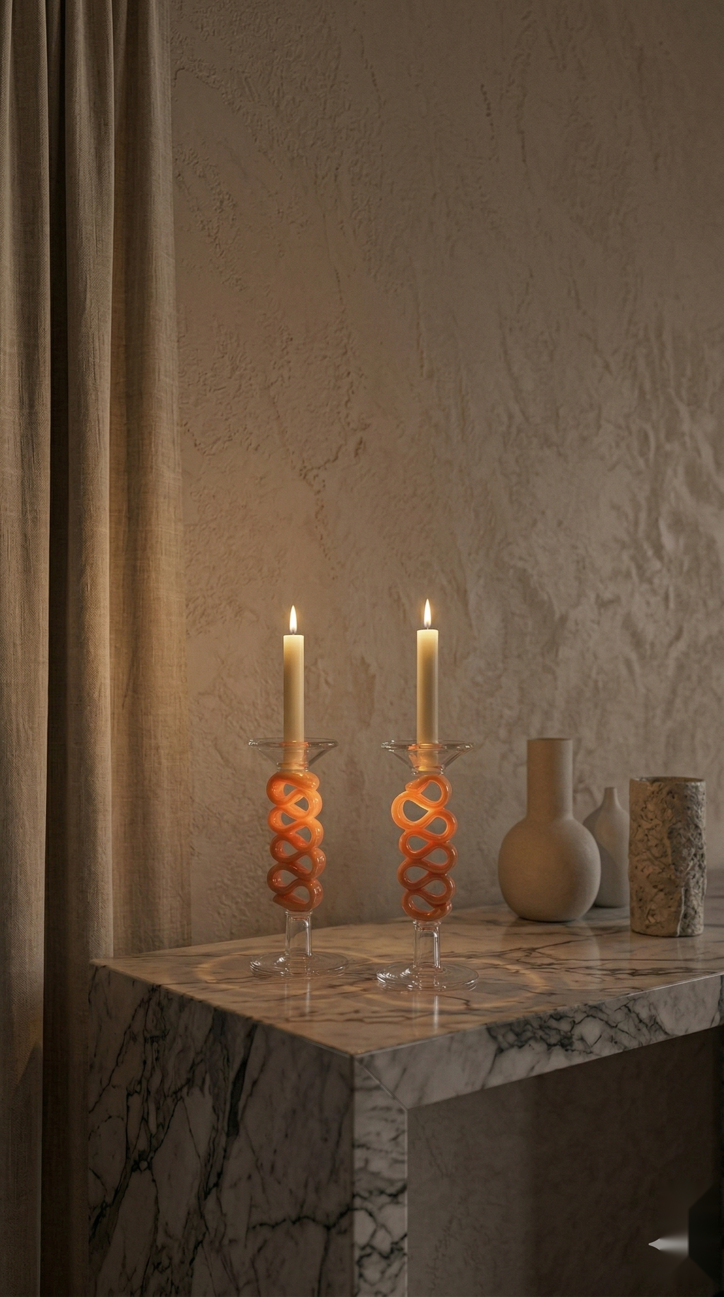 The Serpentine Glass Candle Holder Set