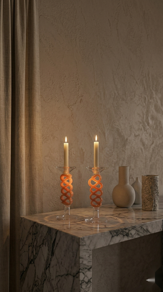 The Serpentine Glass Candle Holder Set