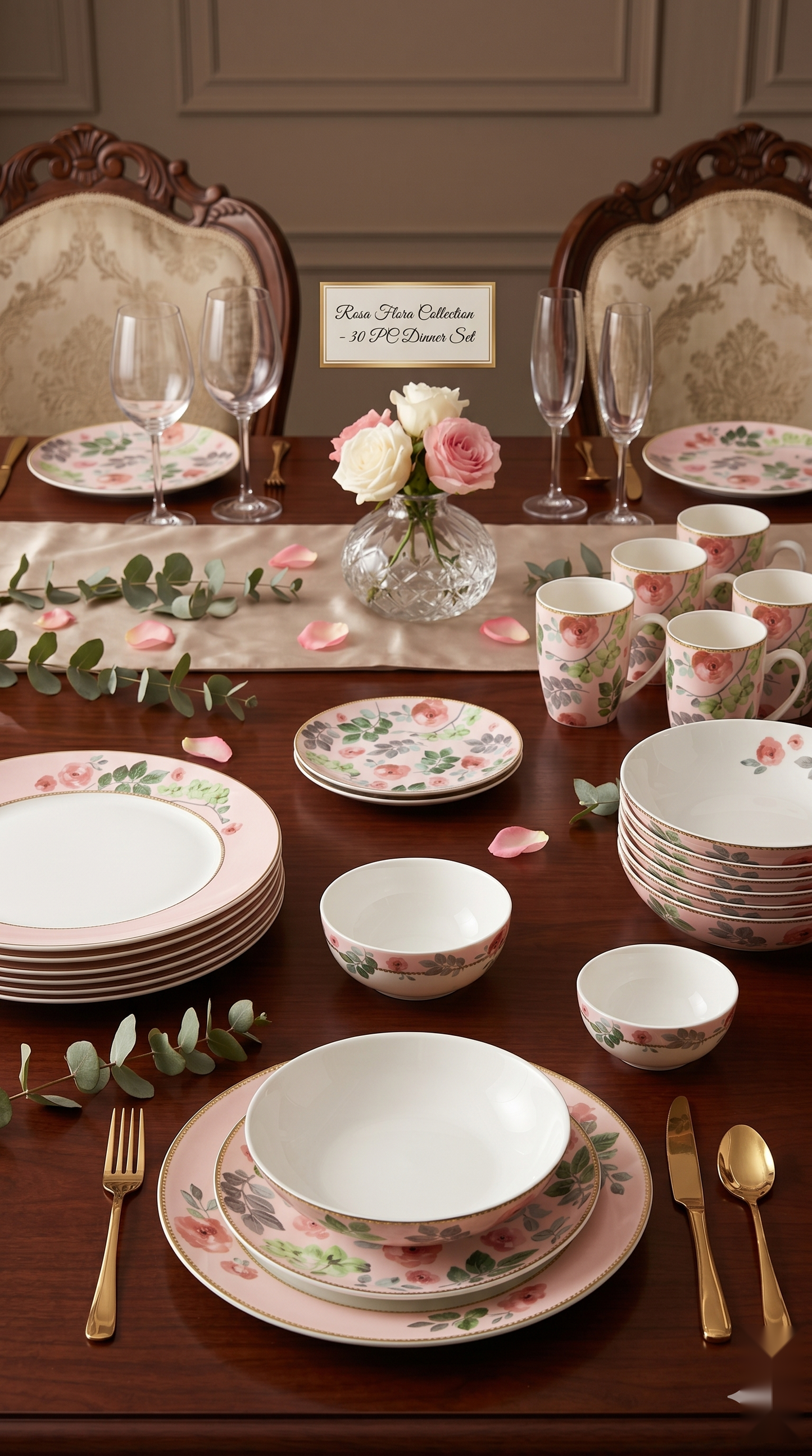 Rose Flora Dinner Set (30 Pcs)