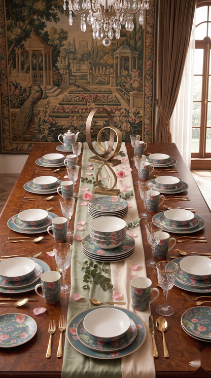 Green Flora Dinner Set (30 Pcs)