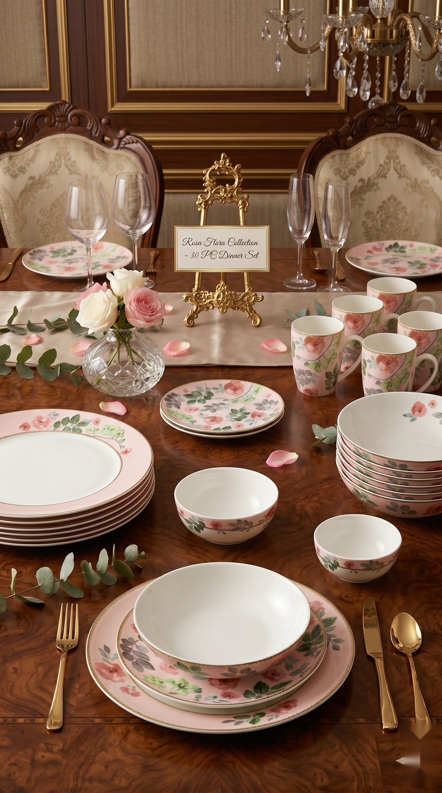Rose Flora Dinner Set (30 Pcs)