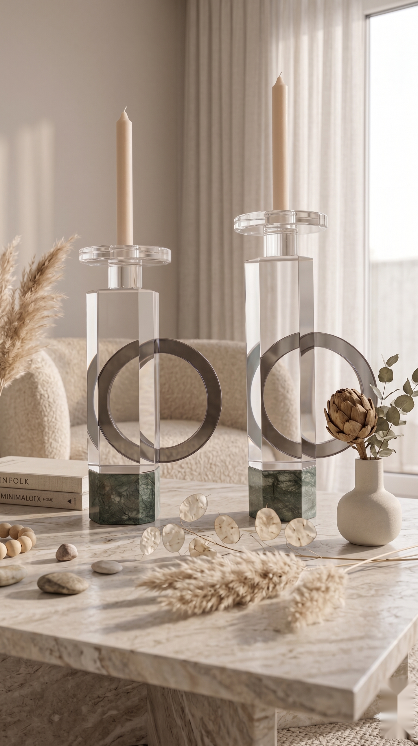 Luminous Crystal Candlestands