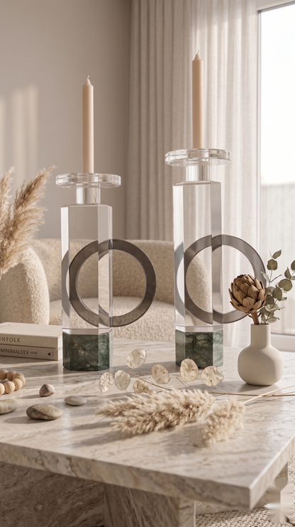 Luminous Crystal Candlestands