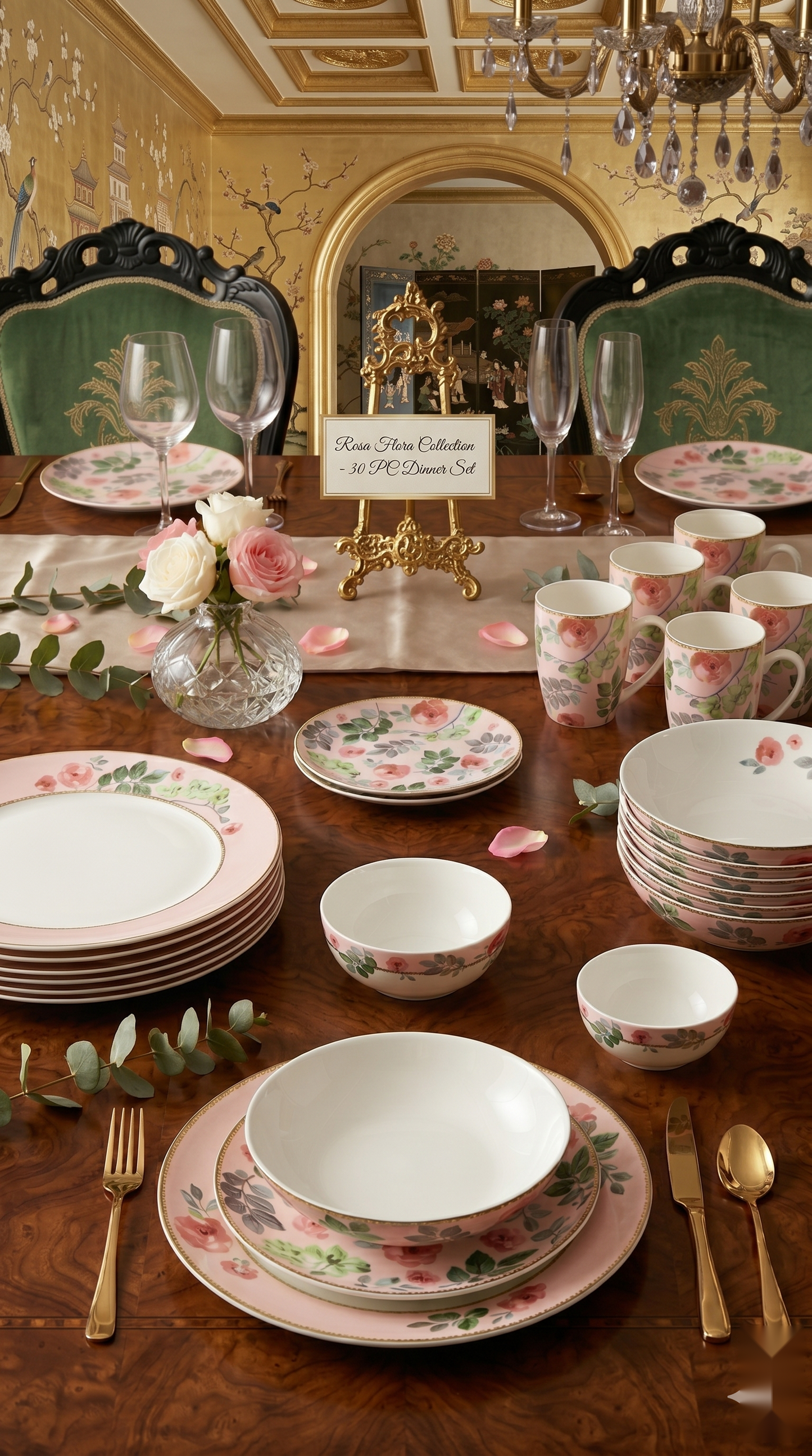 Rose Flora Dinner Set (30 Pcs)