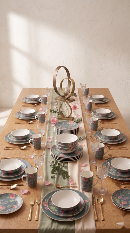 Green Flora Dinner Set (30 Pcs)