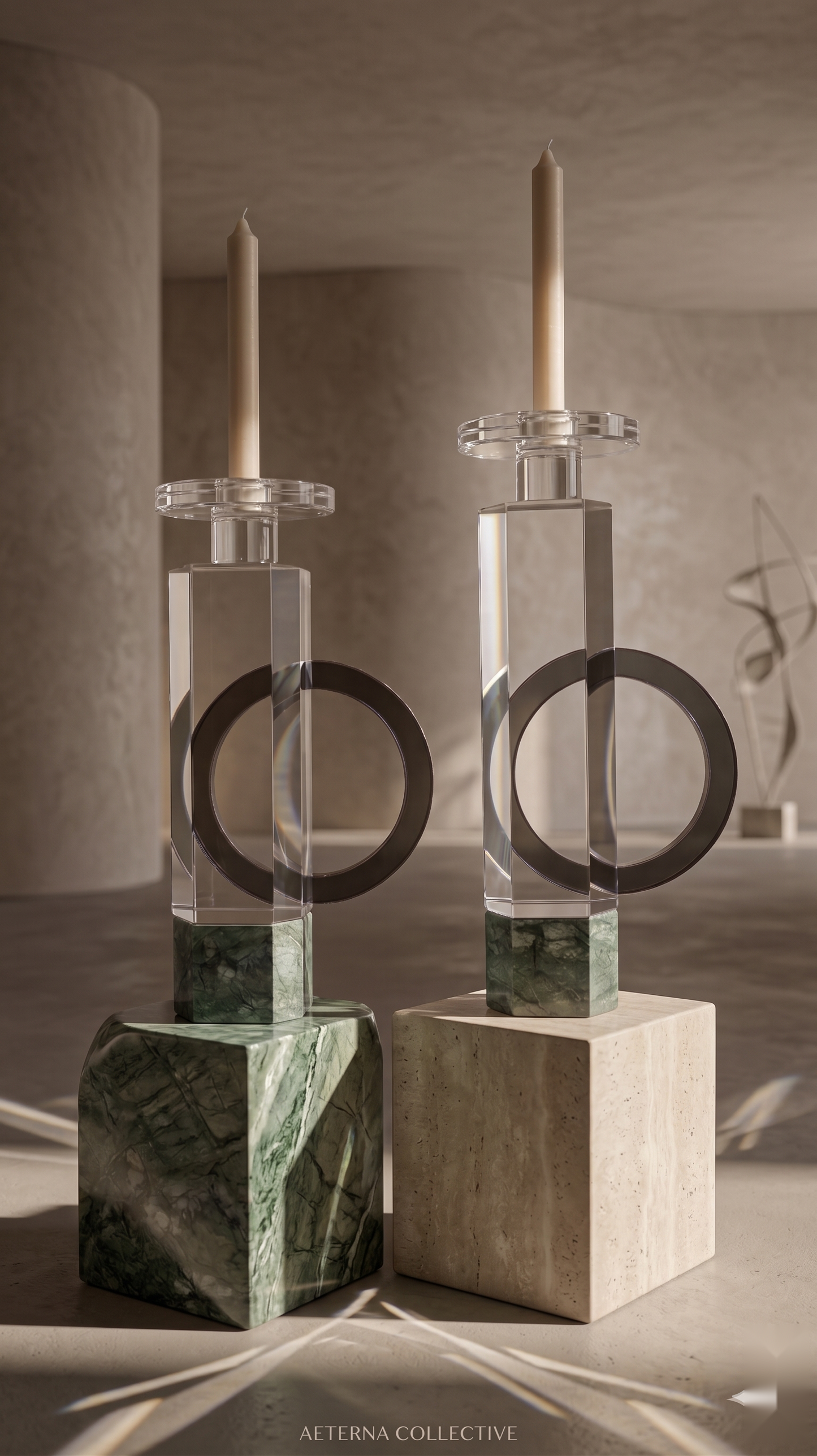 Luminous Crystal Candlestands