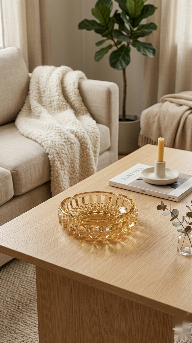 Amber Crystal Ashtray