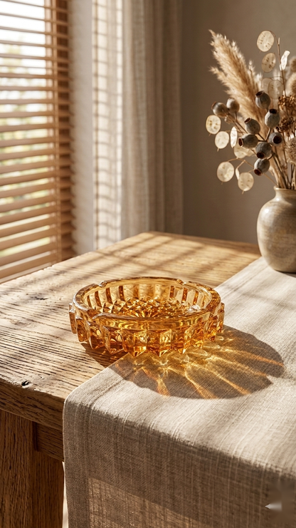 Amber Crystal Ashtray