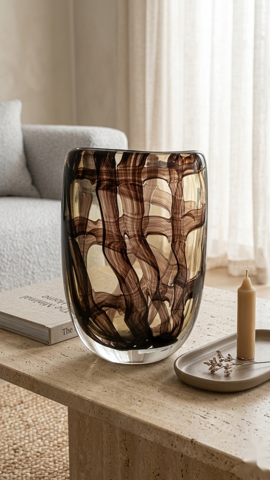Amber Lattice Vase