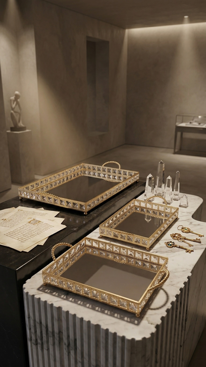 The Lumina Crystal Tray Set