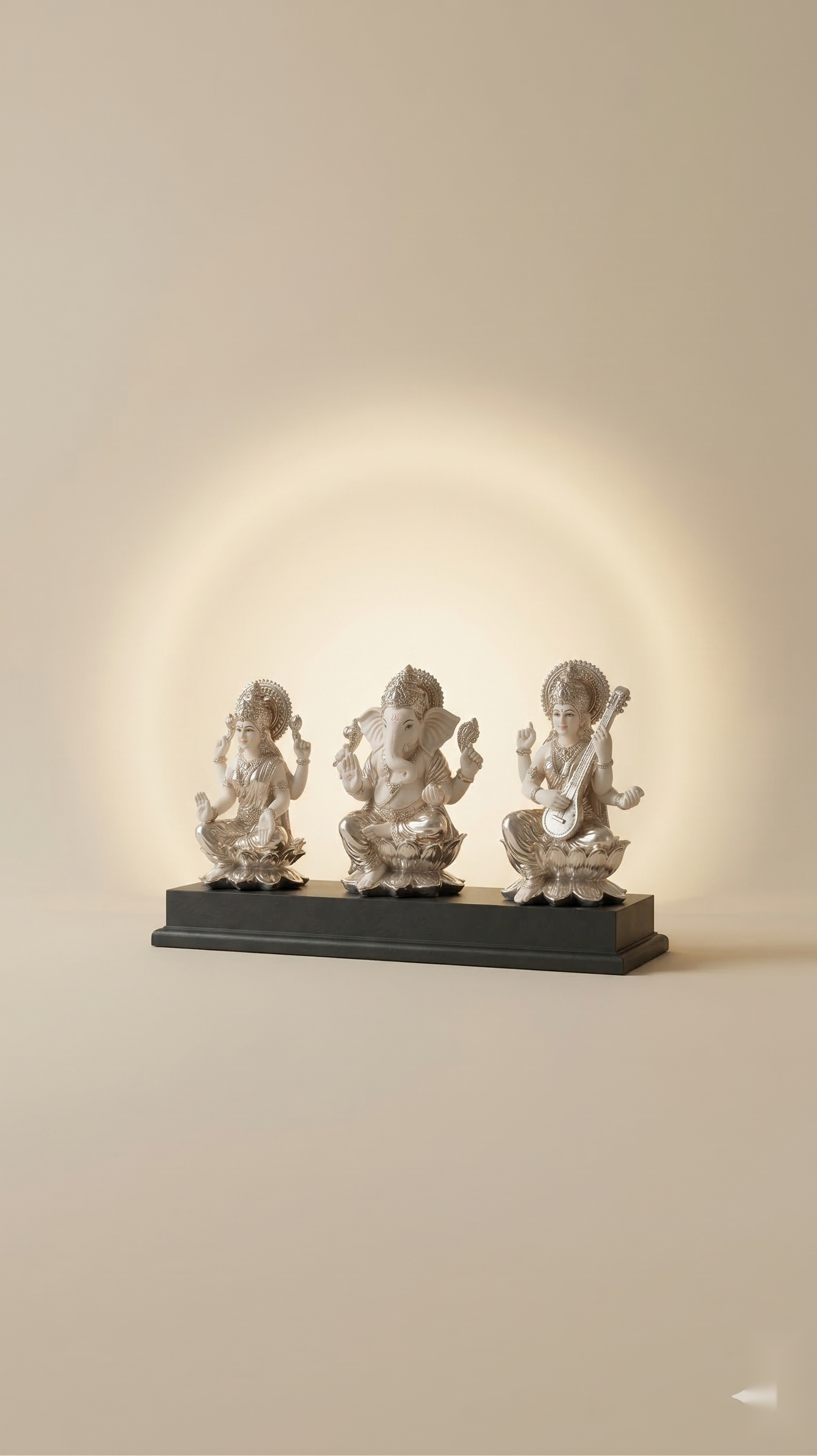 Laxmi Ganesha Saraswati Divine Trio Idol