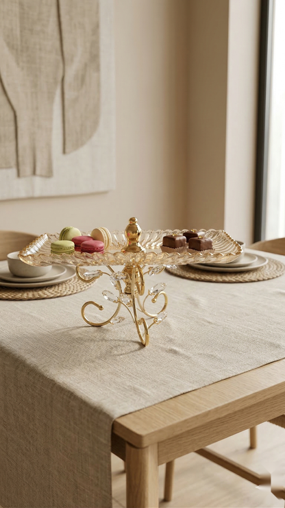 Celestia Gold Crystal Centerpiece Tray