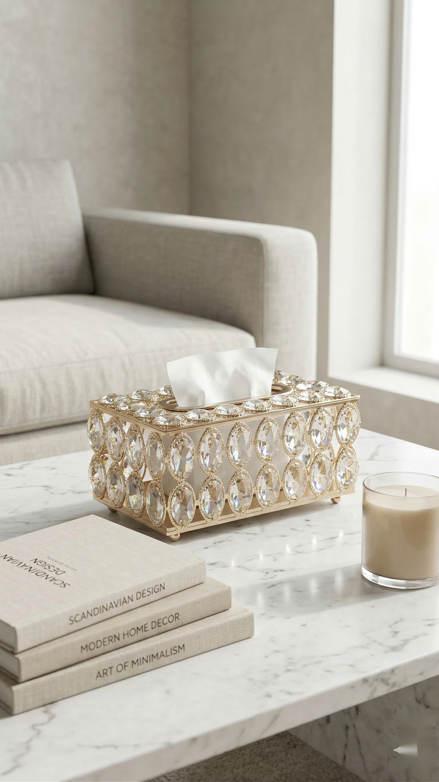 Oval Crystal Tissue Holder