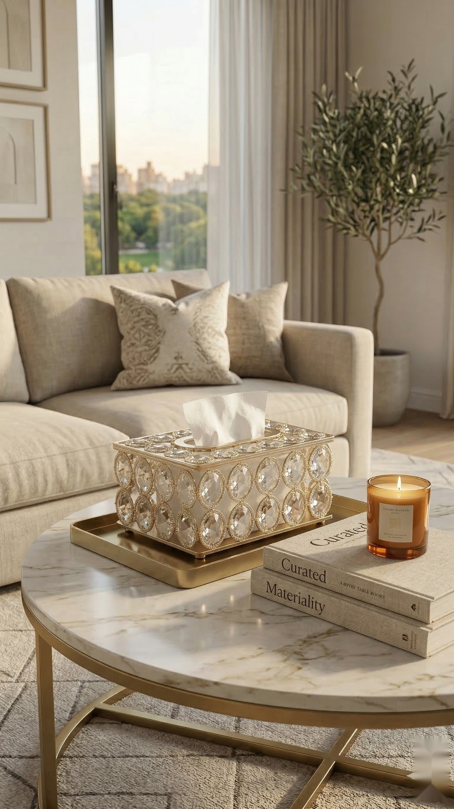 Oval Crystal Tissue Holder