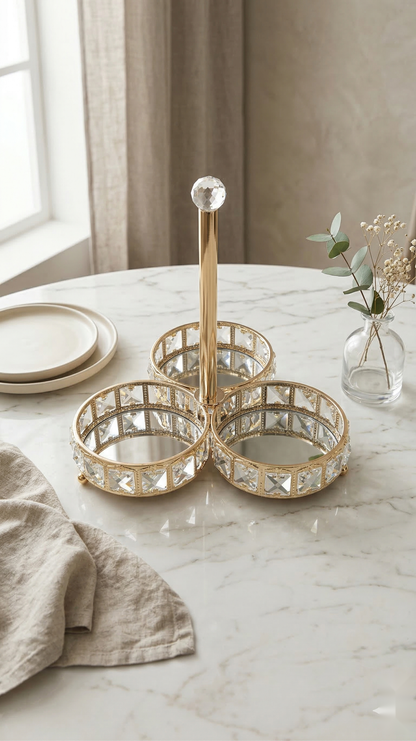 3 Section Crystal Serving Stand