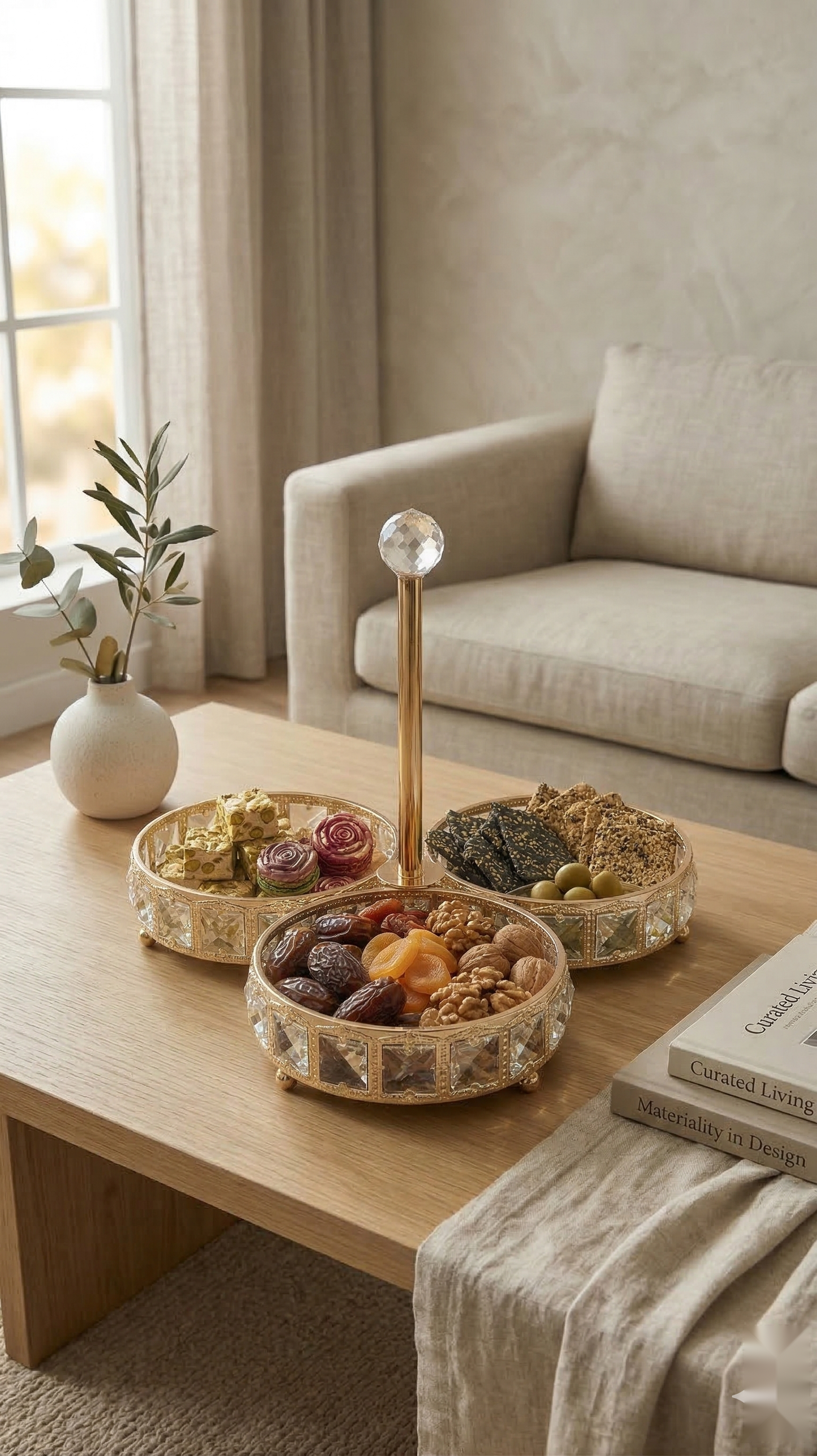 3 Section Crystal Serving Stand