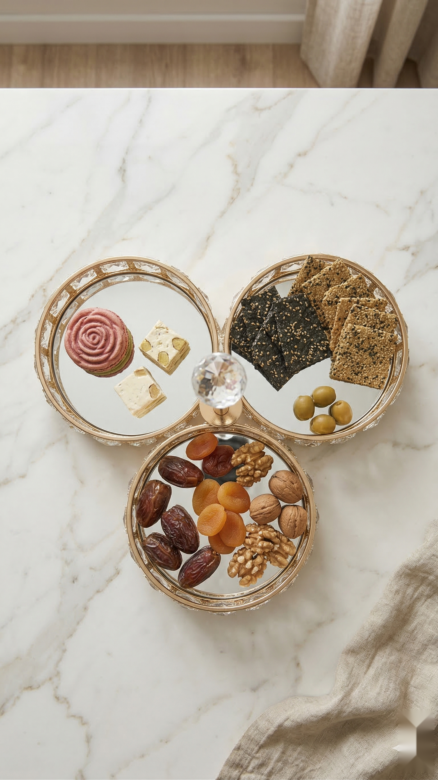 3 Section Crystal Serving Stand