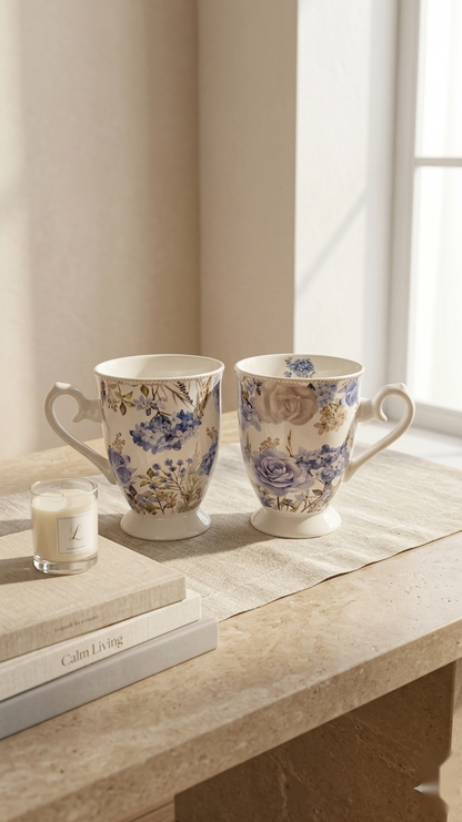 Indigo Flora Mugs