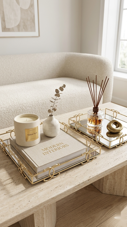 The Empress Mirrored Tray Set