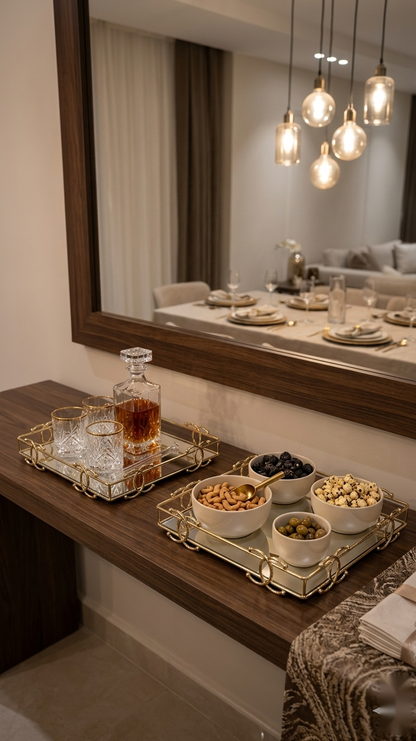 The Empress Mirrored Tray Set