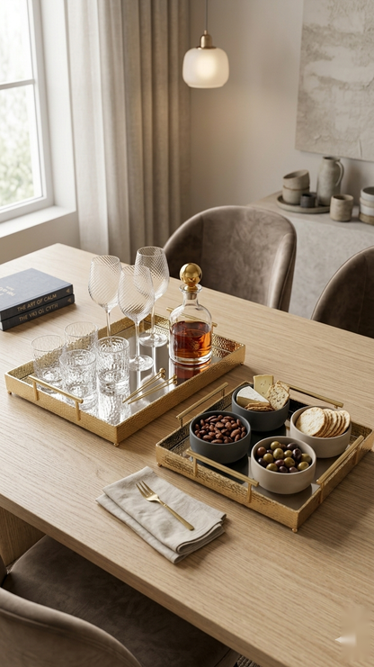 Sterling Hammered Nesting Tray set