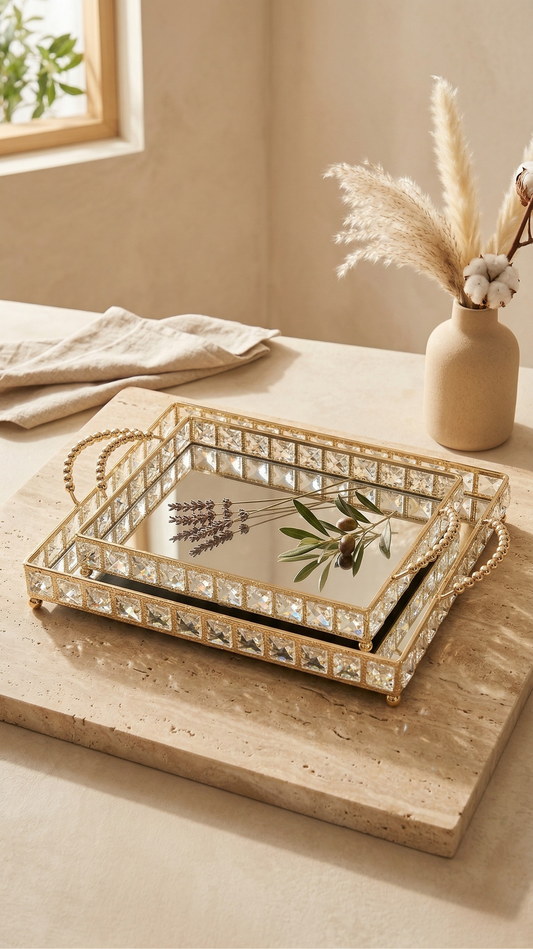 The Lumina Crystal Tray Set