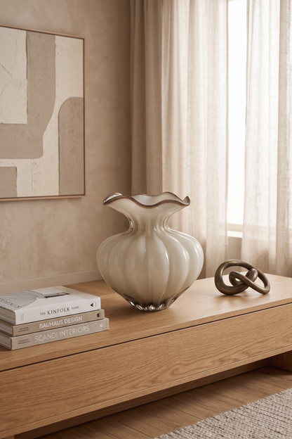 The Venetia Ruffled Glass Vase