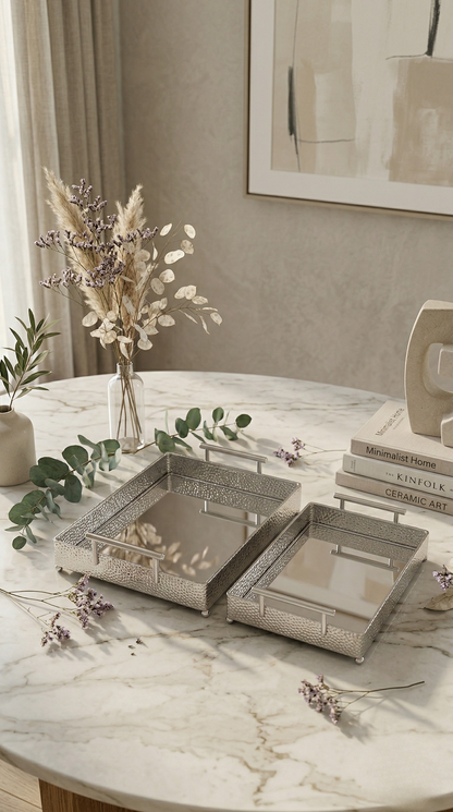 Sterling Hammered Nesting Tray set