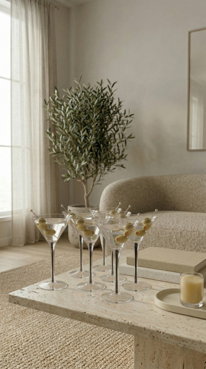 The Midnight Martini Glasses