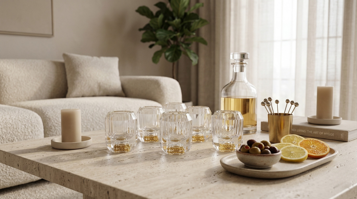Gilded Base Vodka Glass Set