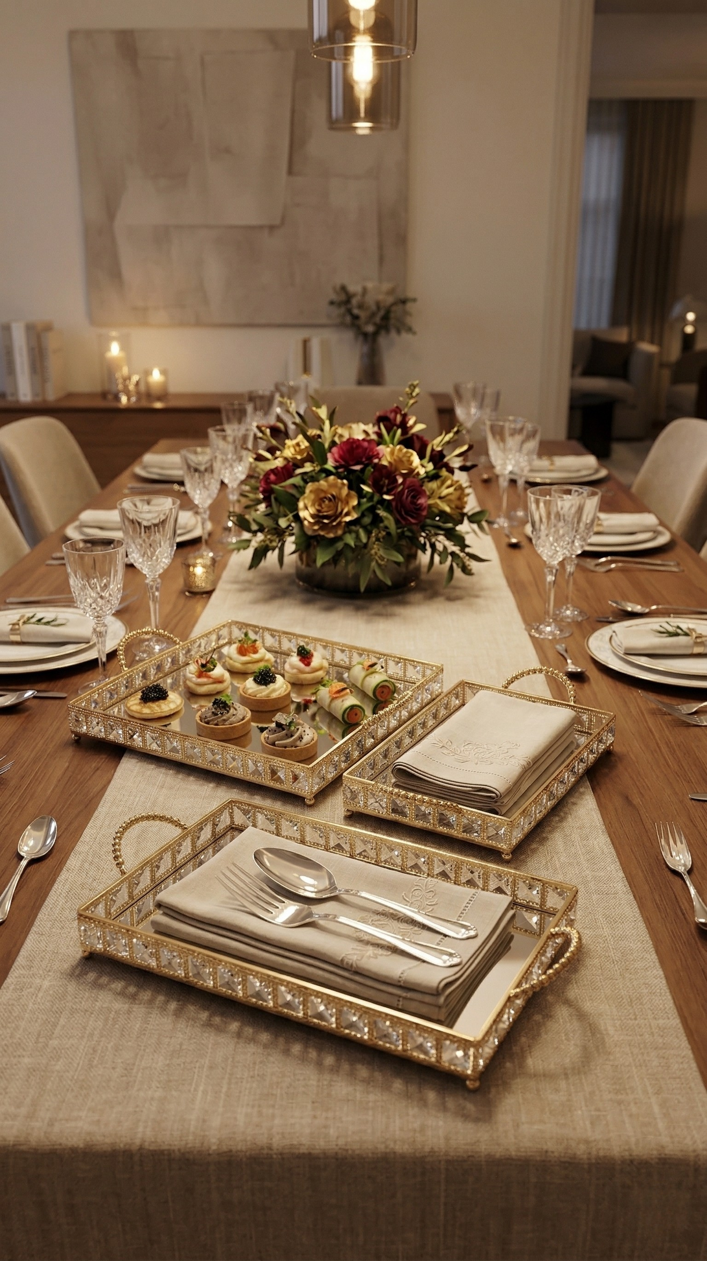 The Lumina Crystal Tray Set