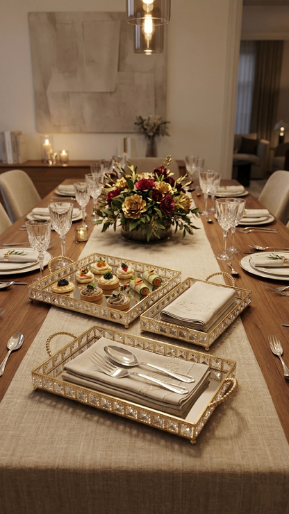 The Lumina Crystal Tray Set