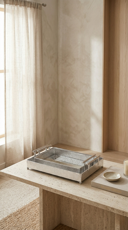 Sterling Hammered Nesting Tray set