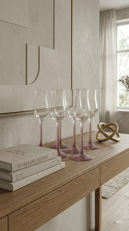 Pink Mist Stemware Set