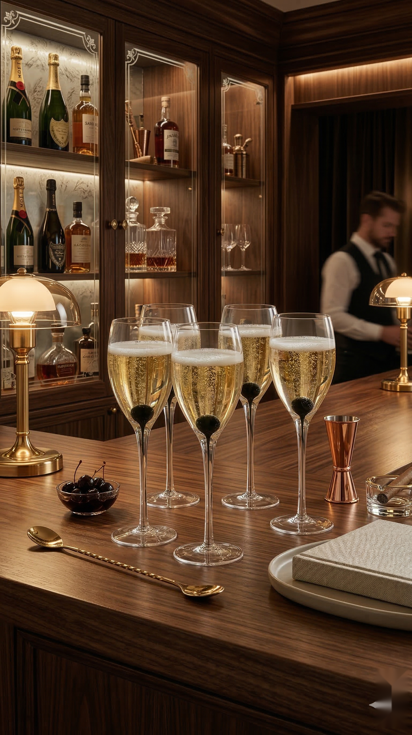 Silhouette Toasting Flutes