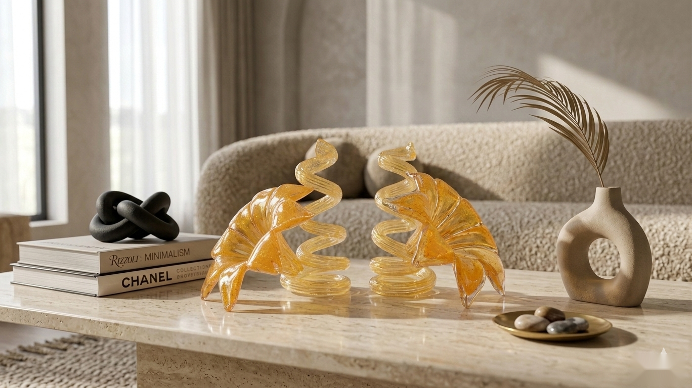 Spiral Glass Candle Holder Set