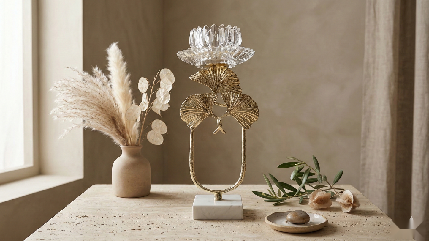 Crystal Lotus Candlestand