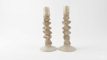 Aurelian Glass Candle Holder Set