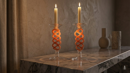 The Serpentine Glass Candle Holder Set