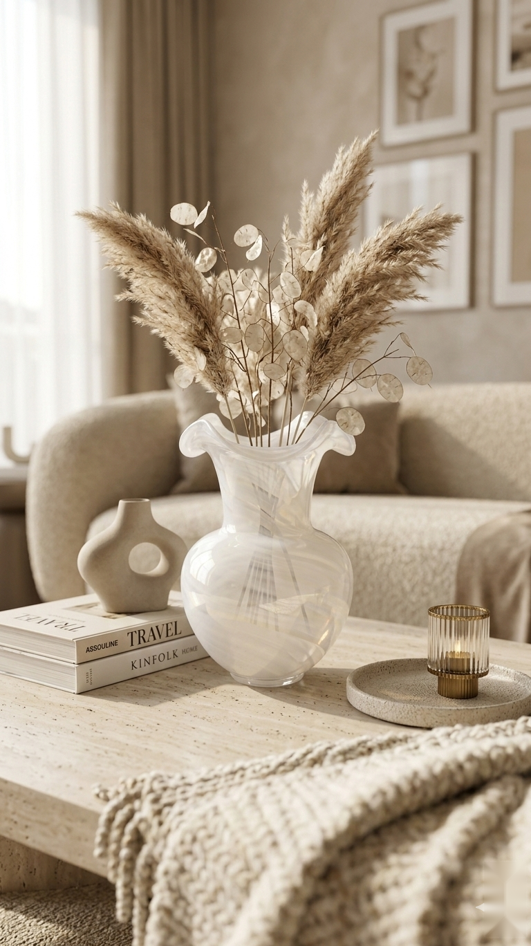 Opalescent Ribbed Petal Vase