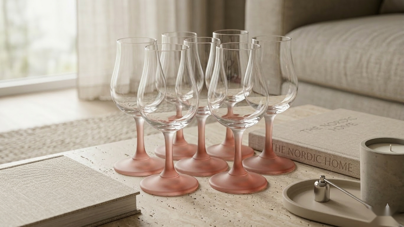 Pink Mist Cordial Glass Set